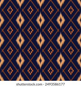 seamless pattern design in ikat style for fabric printing