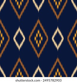 seamless pattern design in ikat style for fabric printing