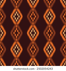 Diseño de patrón sin costuras en estilo Ikat para impresión de tela