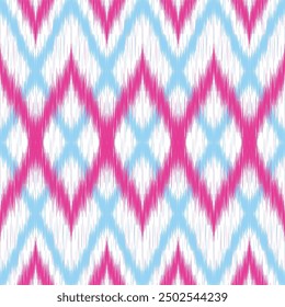 Diseño de patrón sin costuras en estilo Ikat para impresión de tela