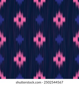 seamless pattern design in ikat style for fabric printing