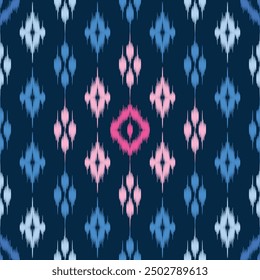 seamless pattern design in ikat style for fabric printing