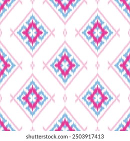 Diseño de patrón sin costuras en estilo Ikat para impresión de tela