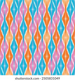 seamless pattern design in ikat style for wallpaper