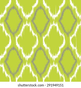 Seamless pattern design in ikat style, perfect for fabric prints, object surfaces, web backgrounds etc. Fully editable eps vector.