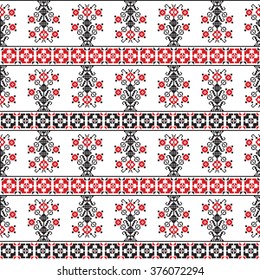 Seamless pattern design inspired by Romanian traditional embroidery