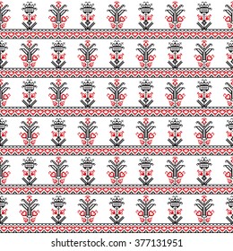 Seamless pattern design inspired by Romanian traditional embroidery