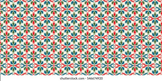 Seamless pattern design inspired by Hungarian traditional embroidery