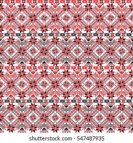 Seamless pattern design inspired by Hungarian traditional embroidery