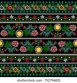 Seamless pattern design inspired by traditional Hungarian embroidery