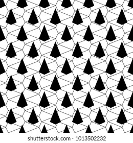 Seamless pattern design with kites, lines. Polygons background. Image with repeated geometrical figures. Ethnic mosaic wallpaper. Scales motif. Tiles illustration. Digital paper for print. Vector art.