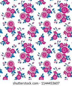 Seamless pattern design with little flowers