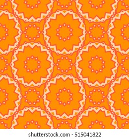 Seamless pattern design. Mandala round elements. Ethnic colorful background. For textile, print, carpet and other decoration. Vector  illustration