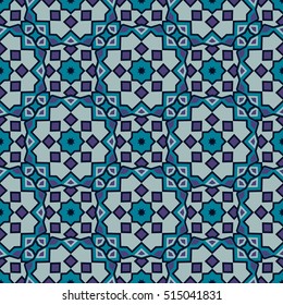 Seamless pattern design. Mandala round elements. Ethnic colorful background. For textile, print, carpet and other decoration. Vector  illustration