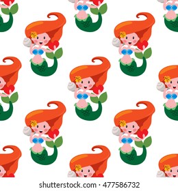 Seamless pattern for design Mermaid.