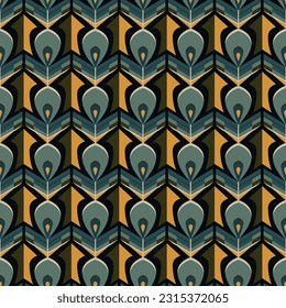 Seamless pattern design for modern rug. Peacock textile motifs