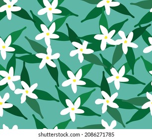 seamless pattern design nature jasmine flower