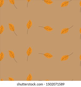 seamless pattern design of nature leaves in autumn season. Can use for print, template, fabric, presentation, textile, banner, poster, wallpaper