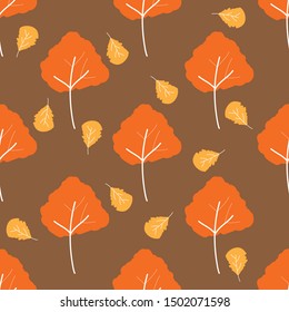 seamless pattern design of nature leaves in autumn season. Can use for print, template, fabric, presentation, textile, banner, poster, wallpaper