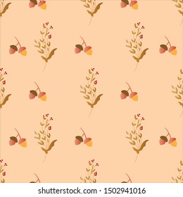 seamless pattern design of nature leaves in autumn season. Can use for print, template, fabric, presentation, textile, banner, poster, wallpaper