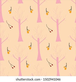 seamless pattern design of nature leaves in autumn season. Can use for print, template, fabric, presentation, textile, banner, poster, wallpaper