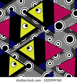 Seamless pattern, design ornament, decorative elements, geometry fishes