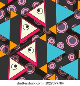 Seamless pattern, design ornament, decorative elements, geometry fishes