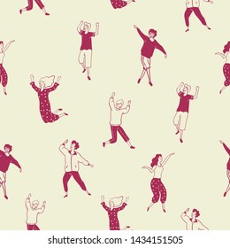 seamless pattern design with people shape element