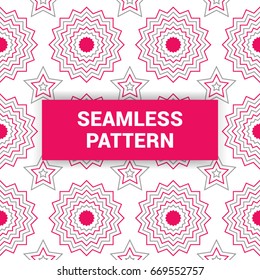 Seamless Pattern design of pink floral Arabic royal geometric swatches vector background print ready quality
