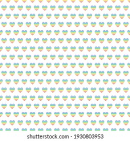 Seamless pattern design of rainbow heart for pride theme. 