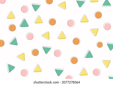 seamless pattern design random circles and triangles, for greeting cards and backgrounds and for your branding cover with soft and bright colors