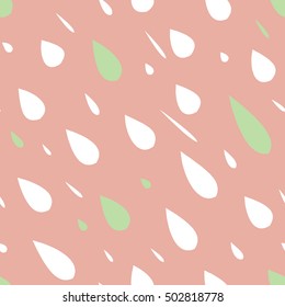 Seamless pattern design with random rain drops falling diagonally, elegant and simplistic repeating surface pattern