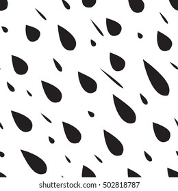 Seamless pattern design with random rain drops falling diagonally, elegant and simplistic repeating surface pattern