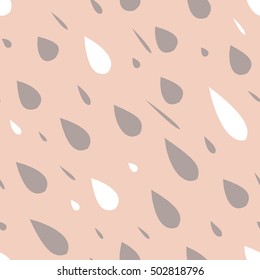 Seamless pattern design with random rain drops falling diagonally, elegant and simplistic repeating surface pattern
