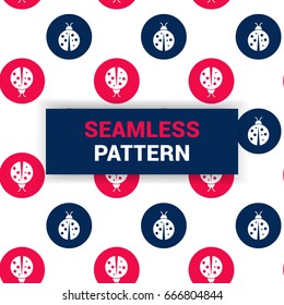 Seamless Pattern Design of red and blue circular ladybugs vector background wallpaper print ready quality