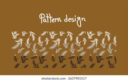 seamless pattern design rice, rice flour, package, rice powder, sheaf of paddy	