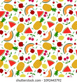 seamless pattern design with simple fruits shape element