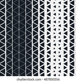 Seamless pattern for design. Simple stylish vector background. Monochromatic modern minimalistic geometric pattern with triangles.