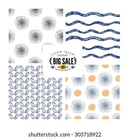 Seamless pattern design, sketch style, hand drawing line art template for lovely card, scrapbook, wedding or birthday 