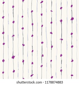 Seamless pattern design with sloppy doodle stripes and knots or dots, abstract repeating background for web and print