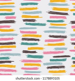 Seamless pattern design with sloppy doodle stripe blocks, abstract repeating background for web and print
