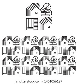Seamless pattern for the design of social networks, sites on the topic of utilities, construction and improvement of yards and territories