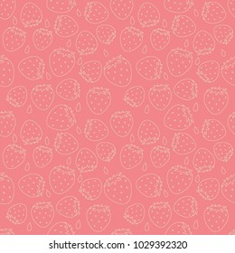 Seamless pattern design with strawberry. Vector fruit background for product design.