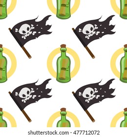 Seamless pattern for design surface Message in a bottle.