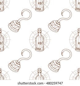 Seamless pattern for design surface Message in a bottle.