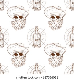Seamless pattern for design surface Message in a bottle.