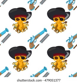 Seamless pattern for design surface Musket and ramrod.