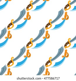 Seamless pattern for design surface Pirate sword.