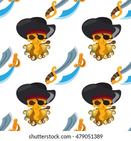 Seamless pattern for design surface Pirate sword.