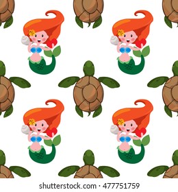 Seamless pattern for design surface Sea turtles.